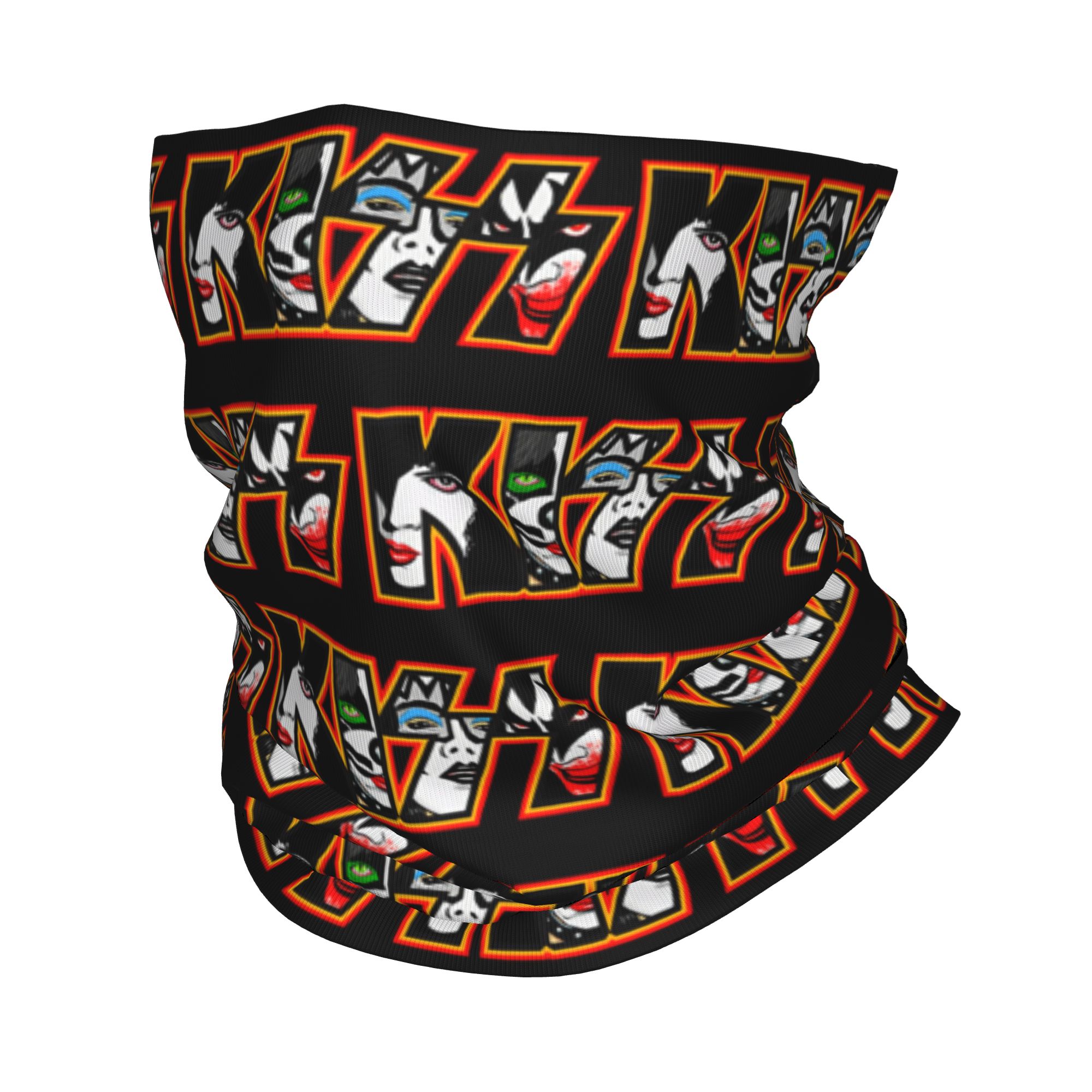 Neck Gaiter Face Cover - K-Kisses de roca de heavy metal
