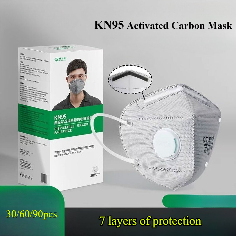 Kn95 Respirator Mask - Mascarilla KN95 con Válvula de Carbón