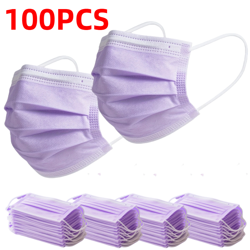 Disposable Mask Blue - 100 mascarillas protectoras desechables de color