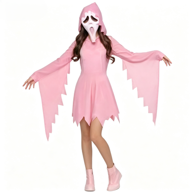 Kids Face Mask - Máscara de Fantasma Rosa Brillante para
