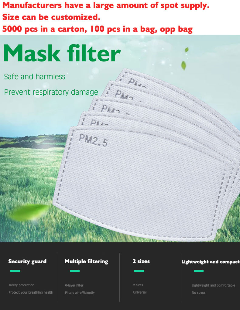 Pm2.5 Filter Insert - Filtro para mascarilla PM2.5, seguro, con