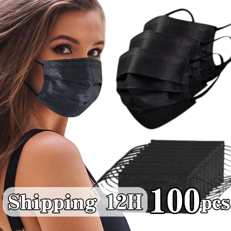 Disposable Mask Blue - 100 Uds máscara protectora desechable negra-3