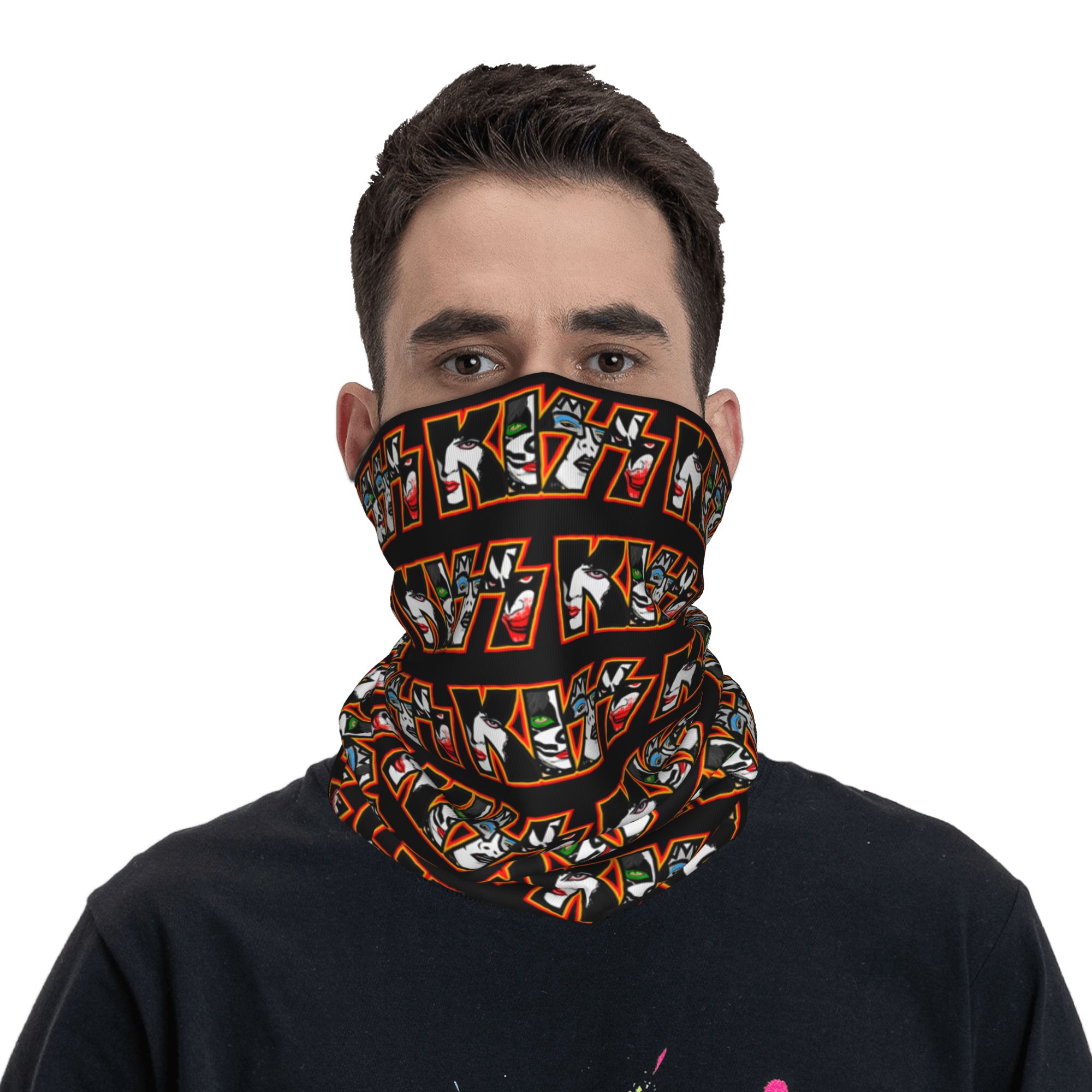 K-Kisses de roca de heavy meta - Neck Gaiter Face Cover reseña y precio